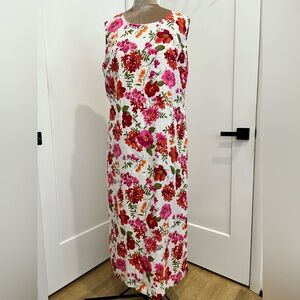 Style & Co Woman 💯% Linen Maxi Dress, Floral All over Print | Size 1X